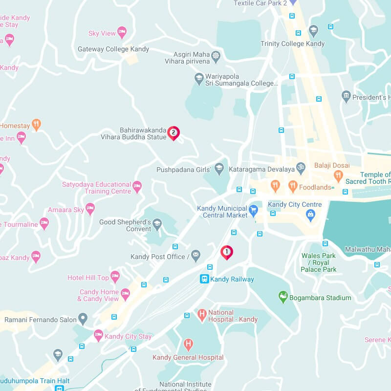 bahirawakanda buddha statue kandy map